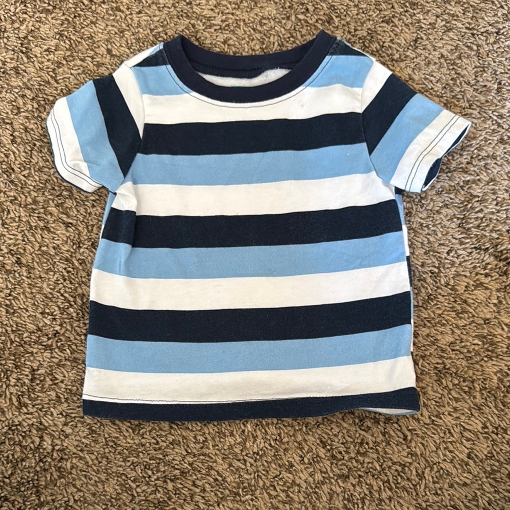 Garanimals Blue and White Striped Short Sleeve Tee